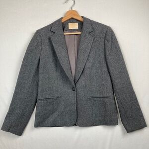 Pendleton Jacket Blazer Gray Virgin Wool Career Formal Classic *See Measurements